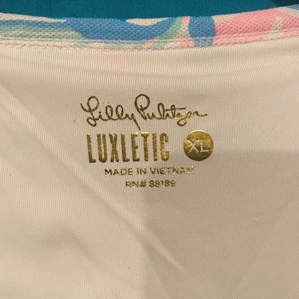 Lilly Pulitzer Luxletic Top in Blue and Pink - Picture 2 of 2